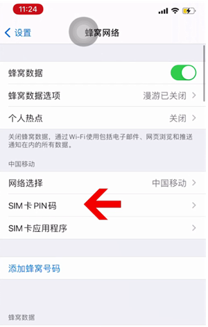 石河镇苹果14维修网分享如何给iPhone14的SIM卡设置密码 